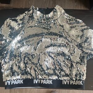IVY PARK long sleeve sequin crop top